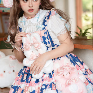 Lovely Lolita Woolen Rabbit Cake Crossbody Bag