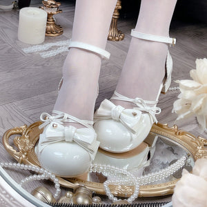 Sweet Round Toe Middle Heeled Lolita Shoes