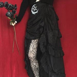 Gothic Style Irregular Ruffled Skirt