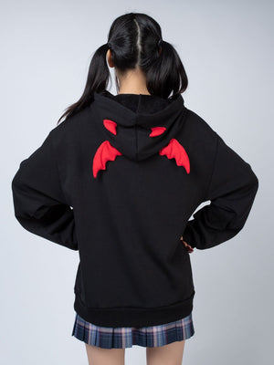 Little Devil Wings Character Oversize Hoodie Sweatshirt Mp005920