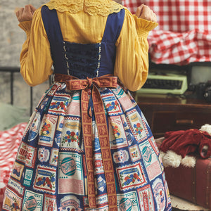 American Style Vintage Daily Lolita Jumper Skirt
