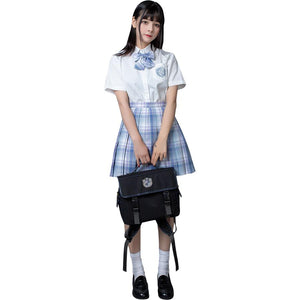 Clear Sky Jk School Uniform Blue Plaid Pleated Skirt Mp006132