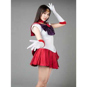Sailor Moon Mars Hino Rei Cosplay Costumes Red Suit Mp000570