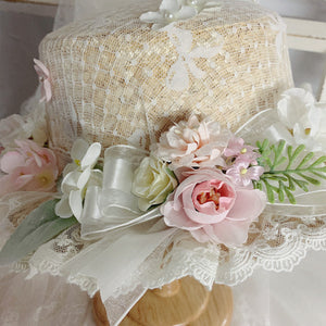 Original Elegant and Gorgeous Lolita Flowers Straw Hat
