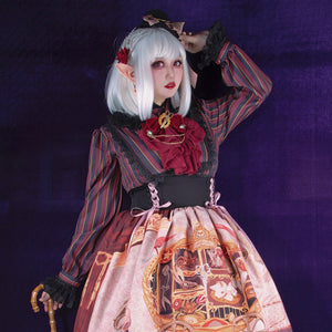Vintage Gothic Lolita Stripe Long Sleeve Shirt