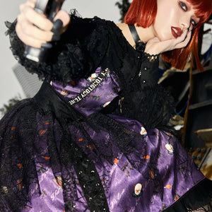Halloween Gothic Lolita Lace Up Slip Dress