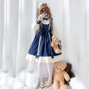 Bride Lolita Dress Kawaii Princess Dress Lolita Skirt Full Set for Kid Girl