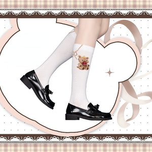 Lovely Bow Versatile Bear Lolita Calf Socks