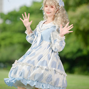 Sweet Cow and Cat Paw Lolita Long Sleeve Dress