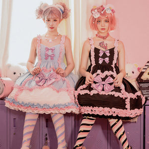 Sweet High Waist Lolita Jumper Skirt Sets