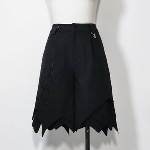 Vintage Gothic Straight Irregular Slim Shorts S22483