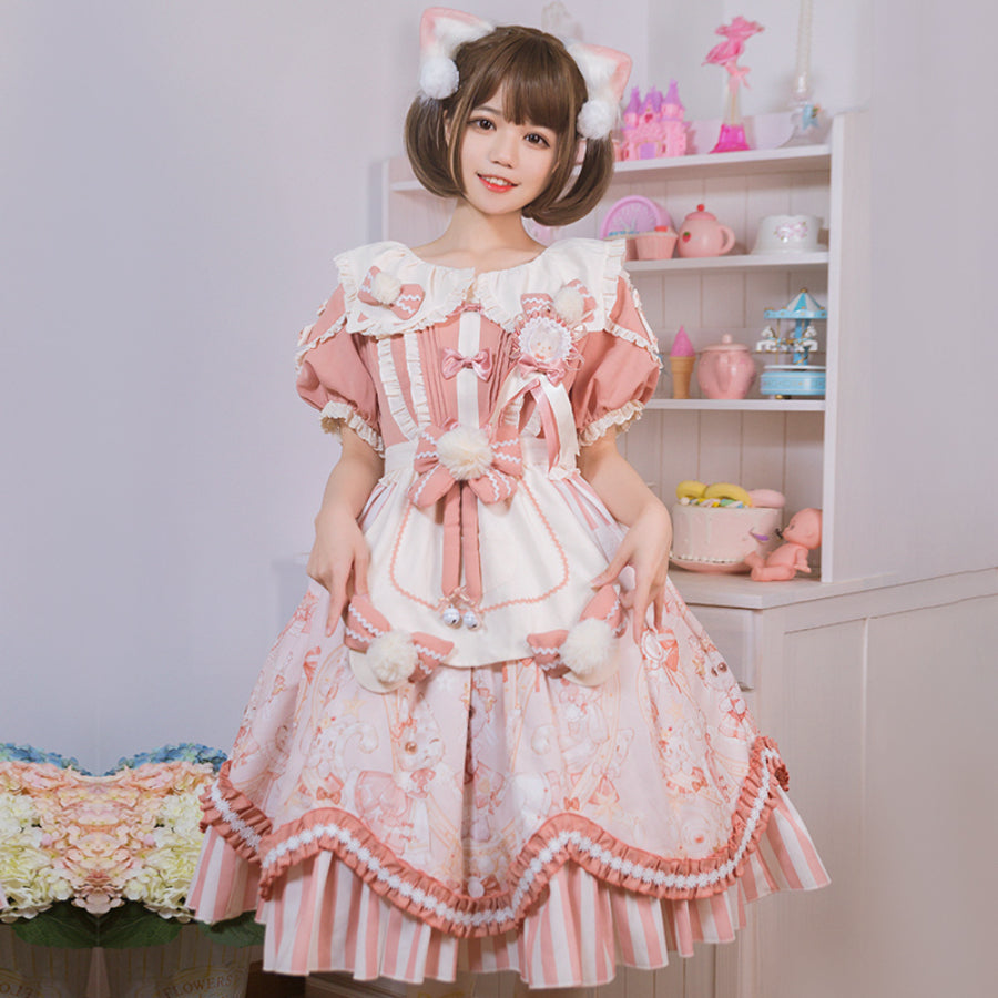 Kawaii Secrets, Cute Lolita Ruffle Chiffon Japanese Bra Set