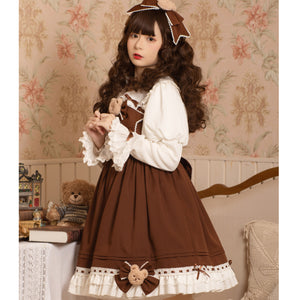 Lovely and Vintage Lolita Bear Jumper Skirt
