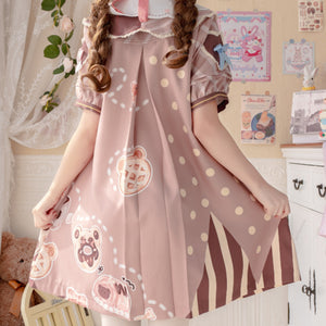 Daily Lovely Bear Lolita Short Sleeve Dress