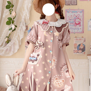 Daily Lovely Bear Lolita Short Sleeve Dress