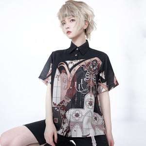 Summer Prince Lolita Printed Loose Short-sleeved Shirt