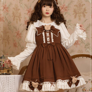 Lovely and Vintage Lolita Bear Jumper Skirt