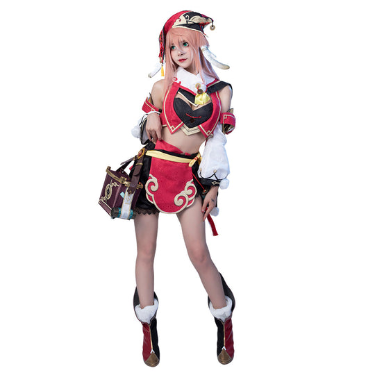 Ready To Ship Game Genshin Impact Yanfei Cosplay Costume Jacquard Version C00480 Costumes