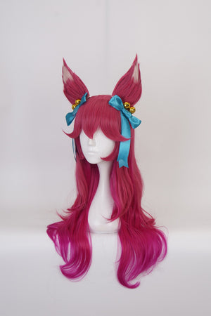 League of Legends AHRI SPIRIT BLOSSOM  Cosplay Wig Gradient Curly Hair C00339