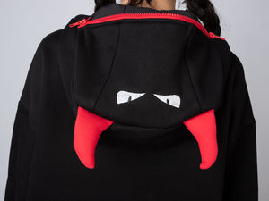 Original Oversized Black Bat Hooded Sweatshirt C00716