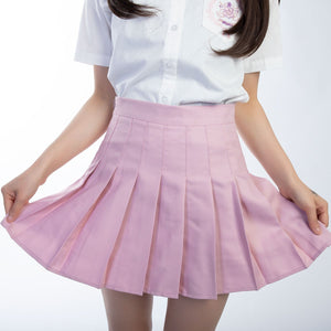 Jk High Waist Pleated Skirts C00169 Pink / S School Uniform
