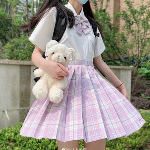 Japanese Style Soft Girl Plaid Pleated Skirt S20384
