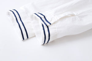 Academy Navy Tie Short Sleeve Shirt Bears Skirt Two-piece Set