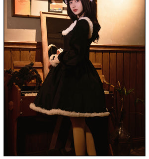 Winter Jacquard Elegant Feel Warm Lolita Dress