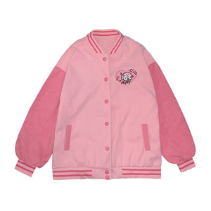 Japanese Loose-Fitting Cute Puppy Thickened Hoodie Baseball Jacket
