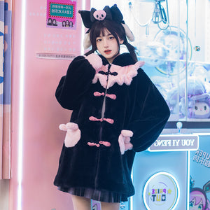 Sweet Girl Cute Rabbit Warm Thickened Winter Lolita Coat