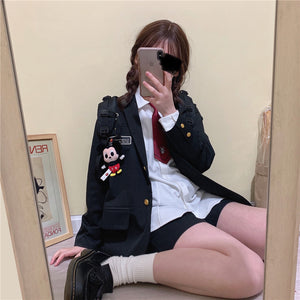 Japanese JKDK Couple Casual Embroidery Suit Coat