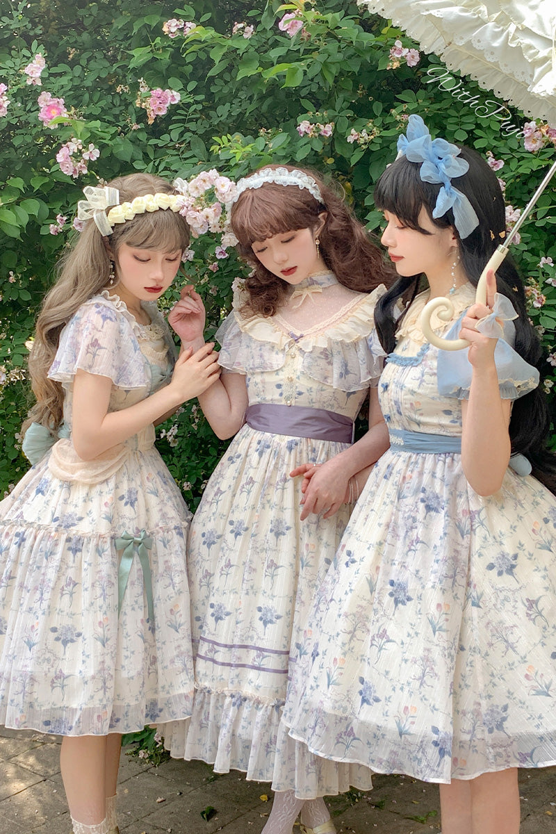 Vintage Elegant Floral Lolita Dress S22186