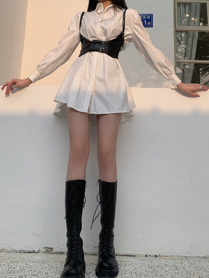 Cool Girl Medium Length White Shirt Dress