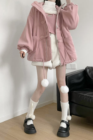 Wool Ball Pink Winter Velvet Soft Suit
