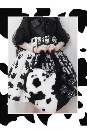Lovely Lolita Heart-shaped Cow Handbag
