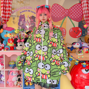 Pullover Sweet Cartoon Loose And Fluffy Long Sleeve Hooded Coat