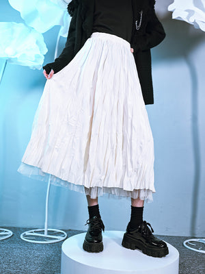 Versatile Irregular High Waist Slim A-line Long Skirt