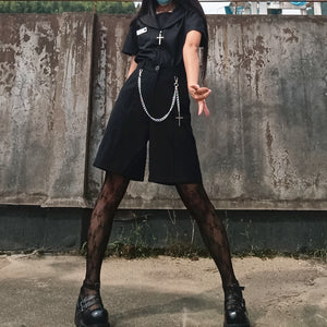 Original Black JK Japanese School Uniform Black Western Trousers Wild Fit Comfortable Shorts