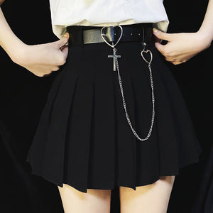 Original Japanese School Style Waist Bend Pleated Skirt JK Spring Summer Pure Heart High Waist Skirt