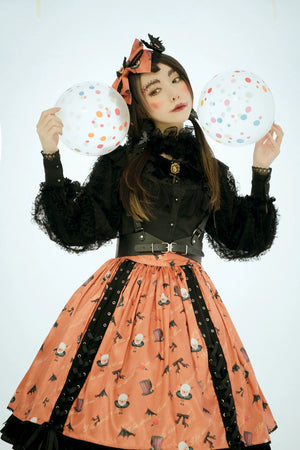 Halloween Gothic Lolita Lace Up Skirt S22739
