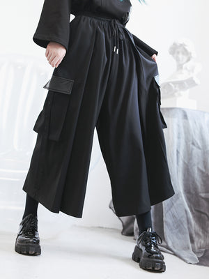 Asymmetric Wide Leg Pants Fashion Cool Personality Japanese Style Pants S20203