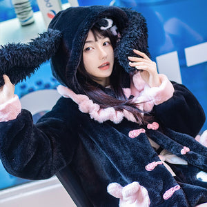 Sweet Girl Cute Rabbit Warm Thickened Winter Lolita Coat