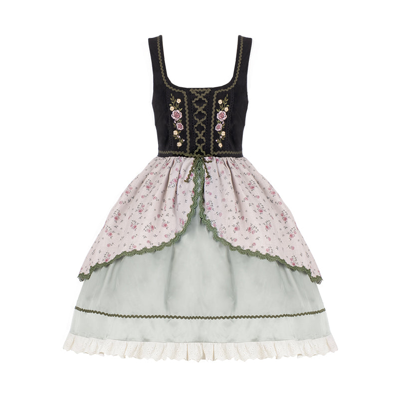 Embroidery Printed Rural Cla Bavarian Girl Lolita Dress S22187