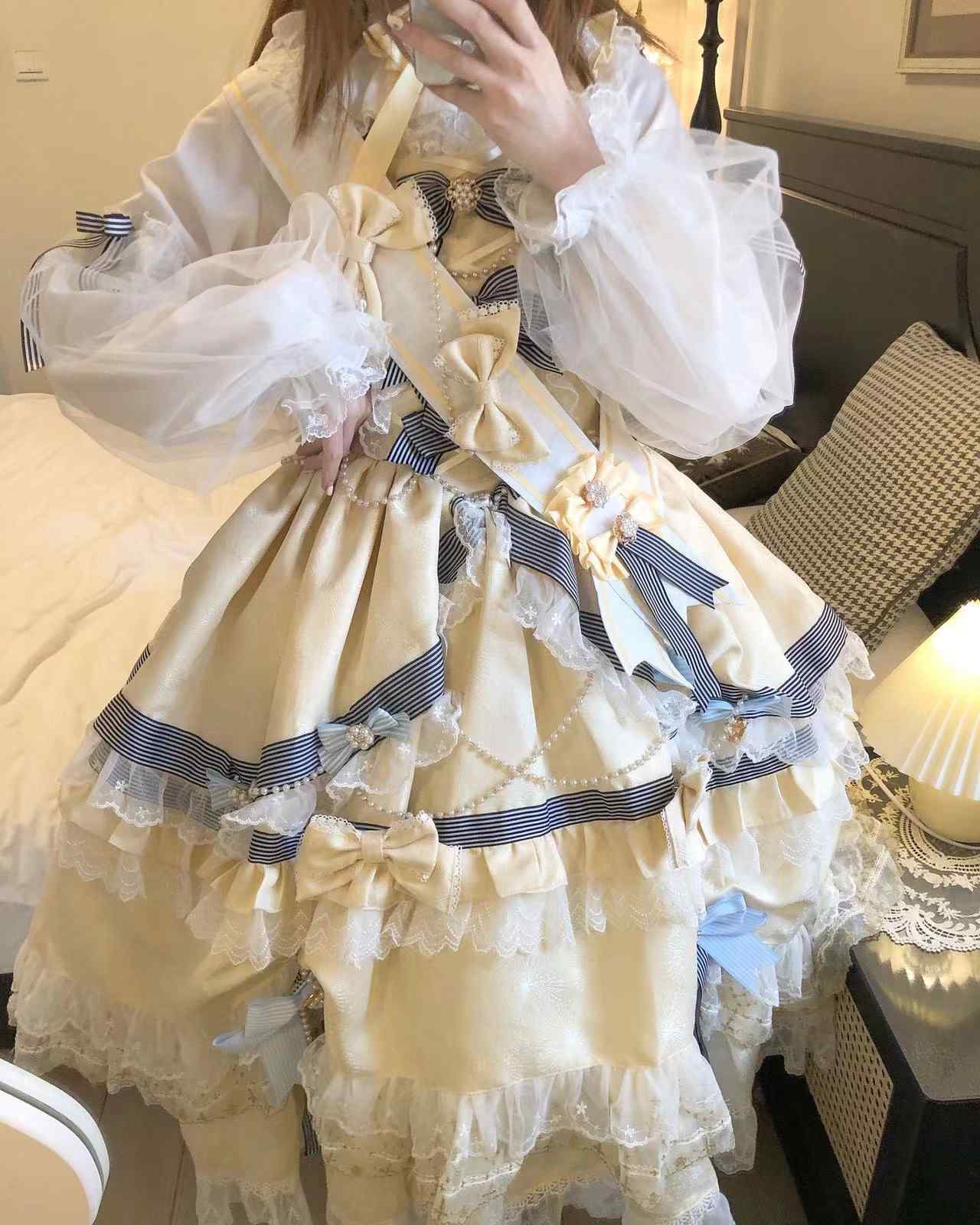 Sweet Girl Gorgeous High Waist Long Lolita Dress