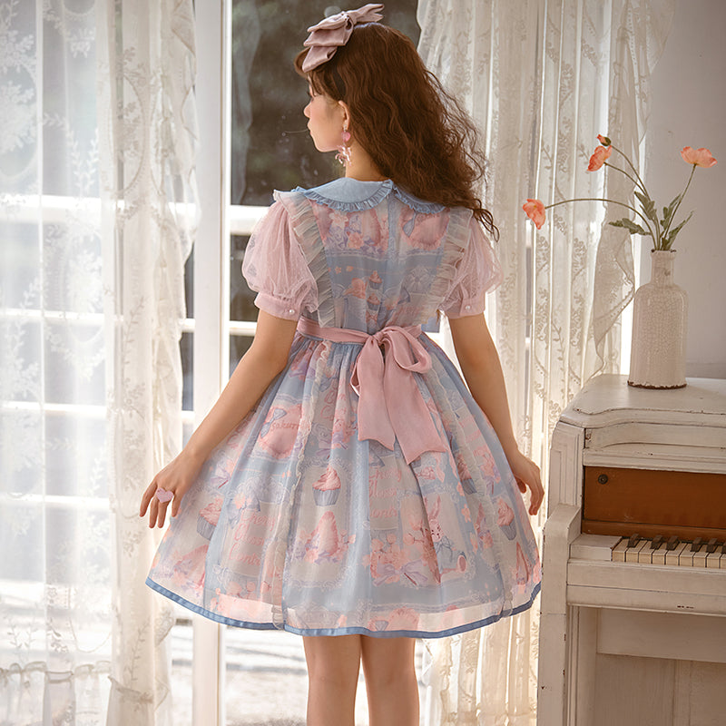 Cherry Blossom Candy Paper Element Doll Collar Bow Lolita Dress S20650