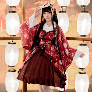 Original Genuine Strawberry Lolita Dress High Waist Japanese Style Cute Haori S20246