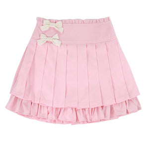 Bows Embroidered Pleated Skirt S21104