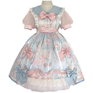 Cherry Blossom Candy Paper Element Doll Collar Bow Lolita Dress S20650