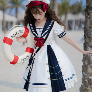 Navy Lolita Dress Sweet Girl Daily Cute Dress S22017