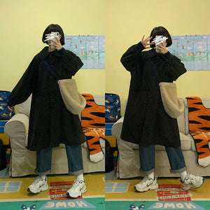 Long Retro JK Wool Coat Japanese Magic Girl's Winter Cotton Wool Coat